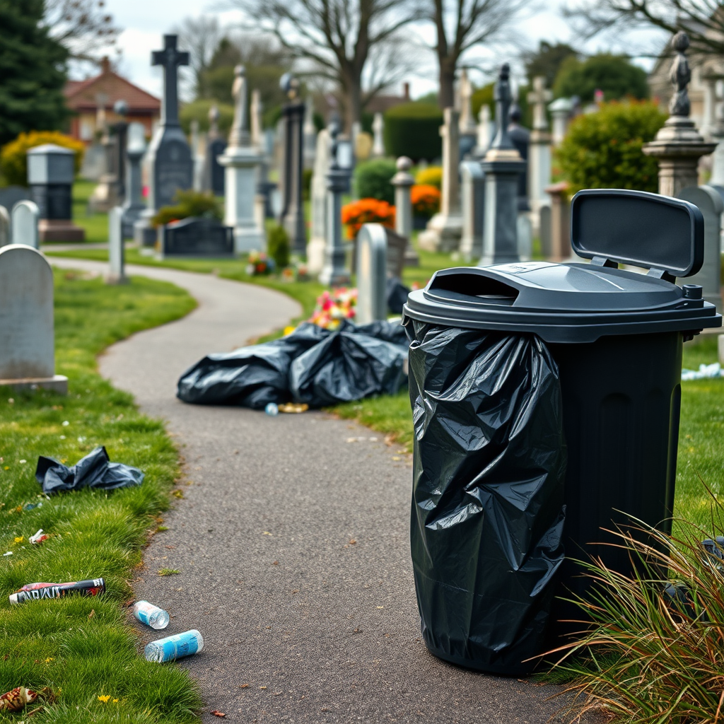 Repeat visitors left furious as cemetery grounds filled with litter